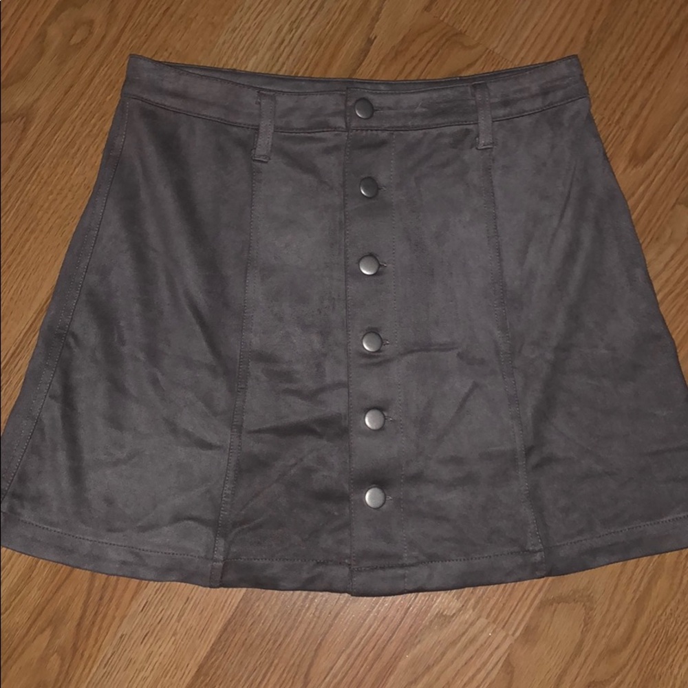Suede mini skirt